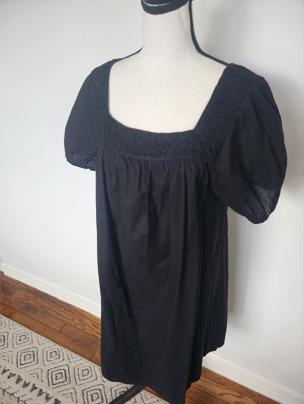 Barney’s NY Co-Op Black Lightweight Cotton Babydoll Mini Summer Dress M - Picture 4 of 13